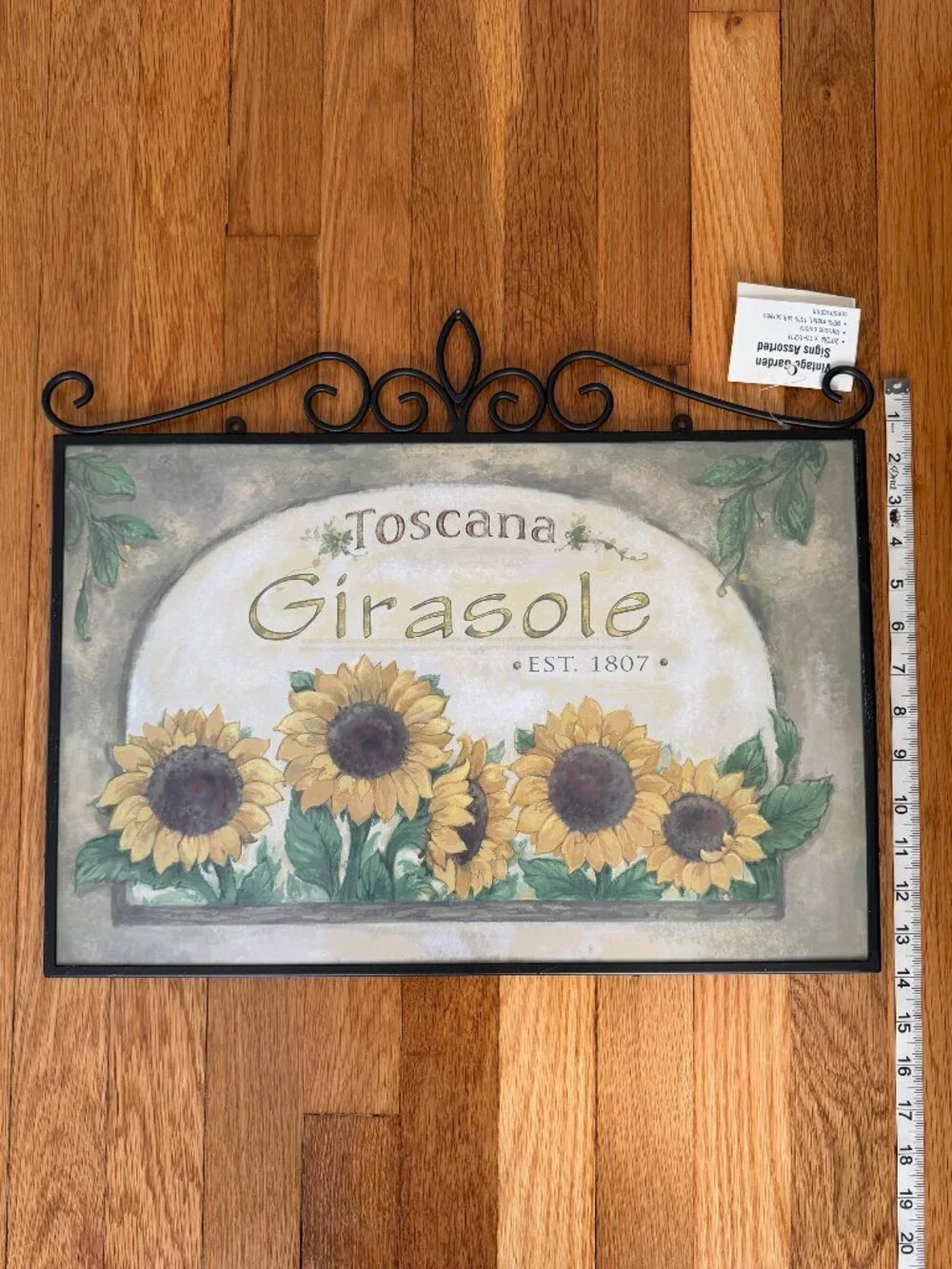 Tuscan Sunflower Metal Wall Art 20” Girasole Kitchen Decor NWT